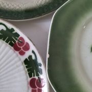 4 assiettes à dessert fruits d’été vintage