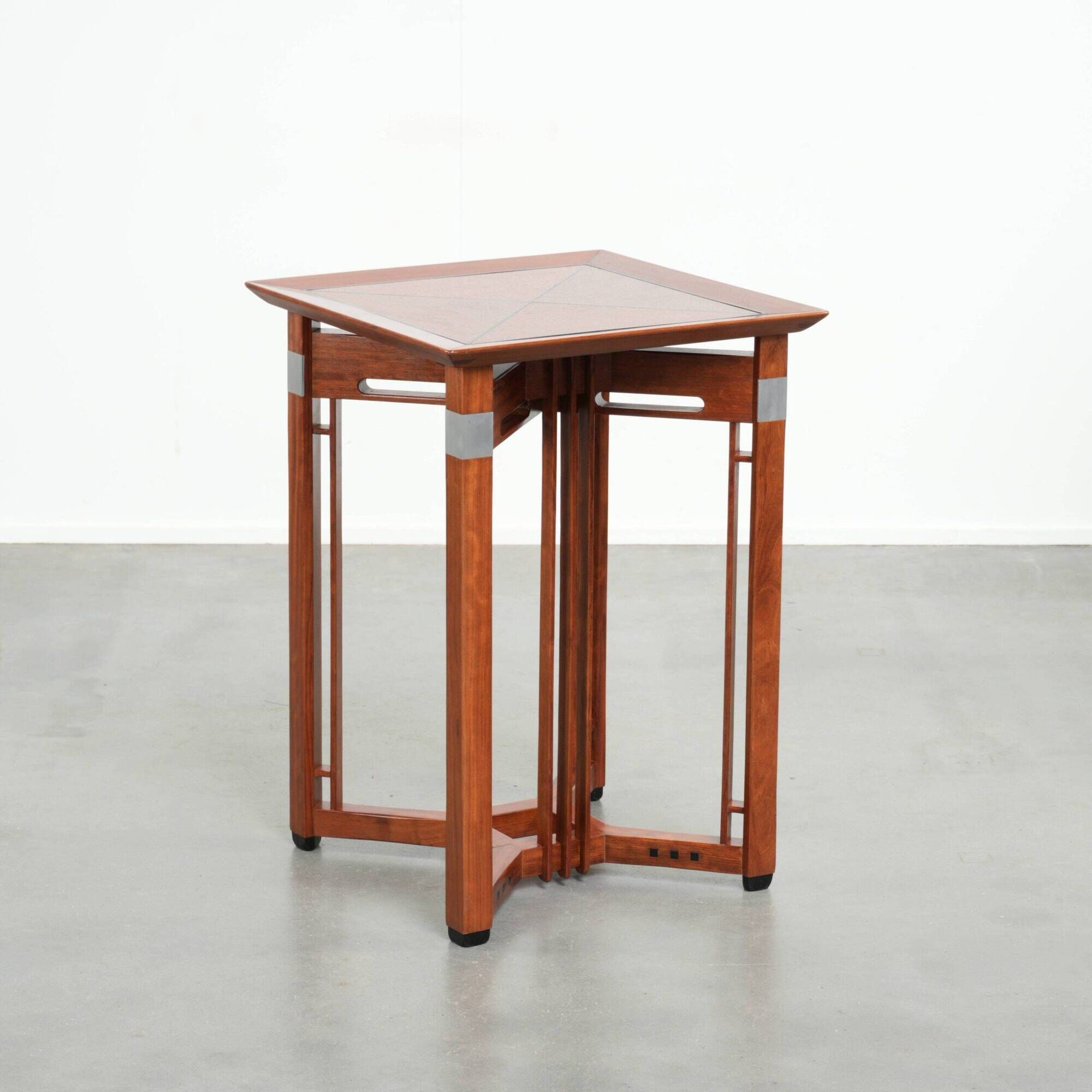 Tall Art Deco design side table with removable top