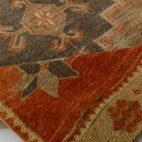 3x12 shades of brunt orange oushak runner rug
