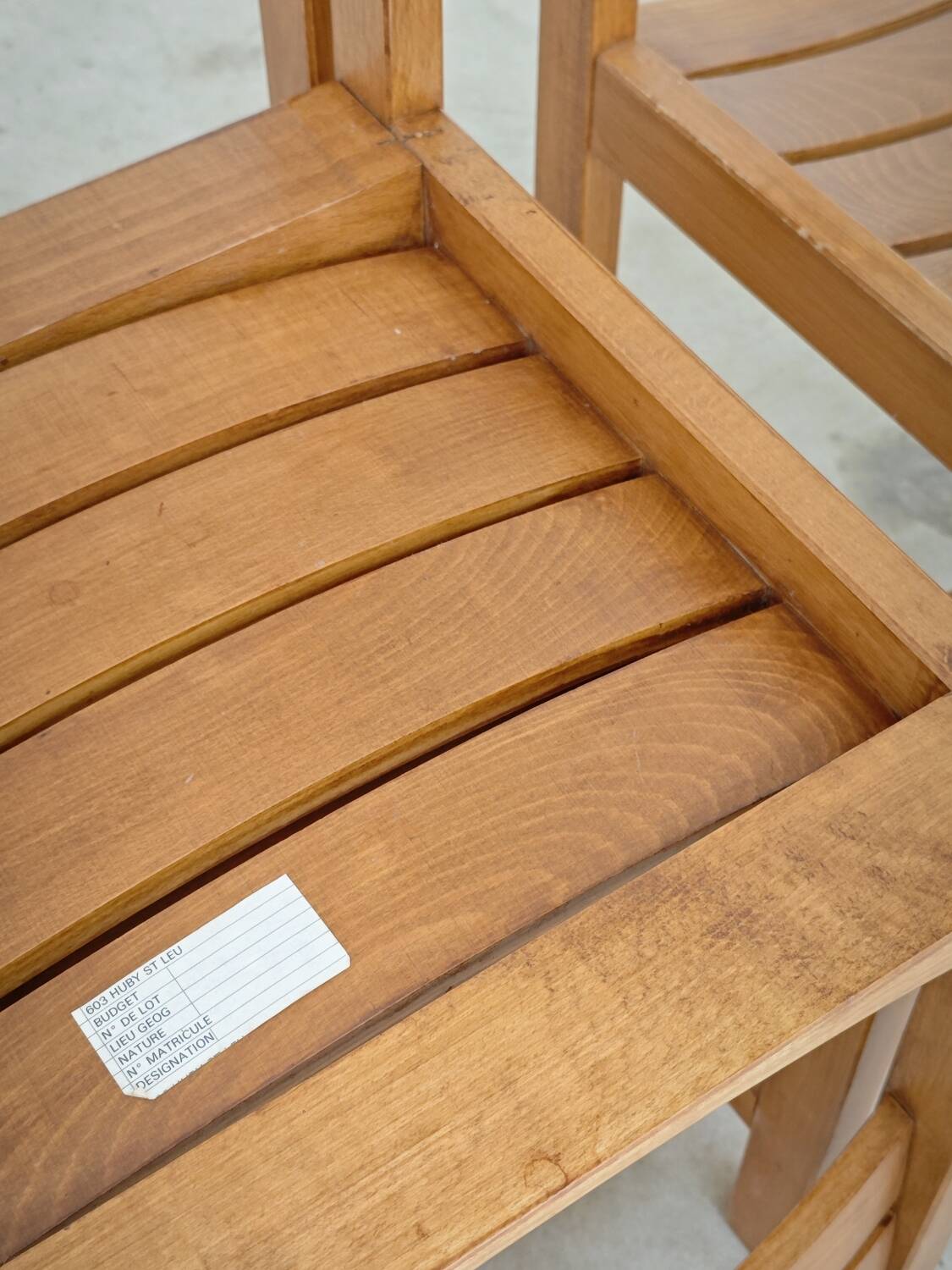 Set of 4 wooden chairs by André Sornay