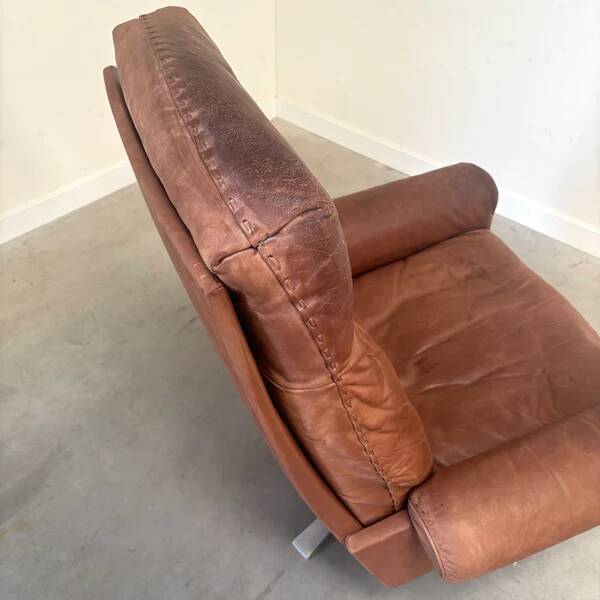 Vintage De Sede DS31 lounge chair with ottoman, 1970s