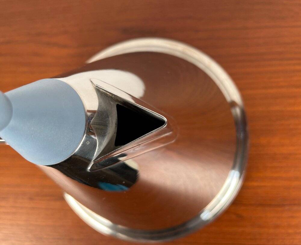 Postmodern German stainless steel kettle by Fissler, 1980s.