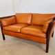 Canapé vintage danois des années 60 en cuir cognac pour 2 personnes.