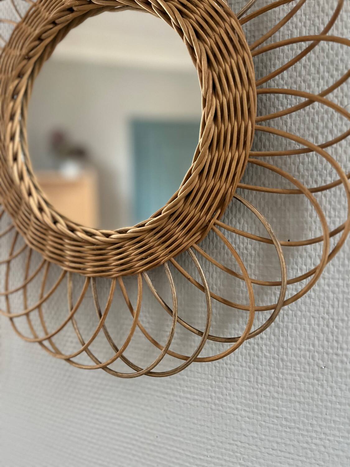 Rattan mirror