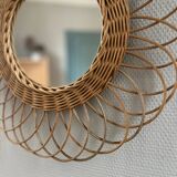 Rattan mirror