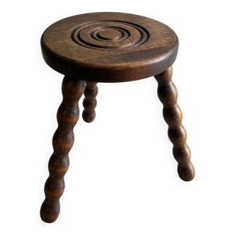 Tabouret tripode bois