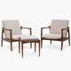 Lot de 2 fauteuils GFM-64 avec repose-pieds