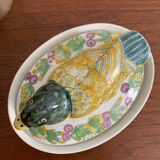 Barbotine terrine dish duck vintage 1970