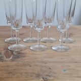 Chiseled crystal champagne flutes
