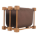 Double magazine holder in wood with linen, 1960s