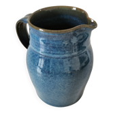 Pichet en grès émaillé bleu