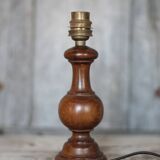 wood lamp, vintage wooden lamp base, table lamp, living room lamp