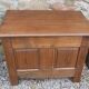 Antique coffer, french panelled oak chest