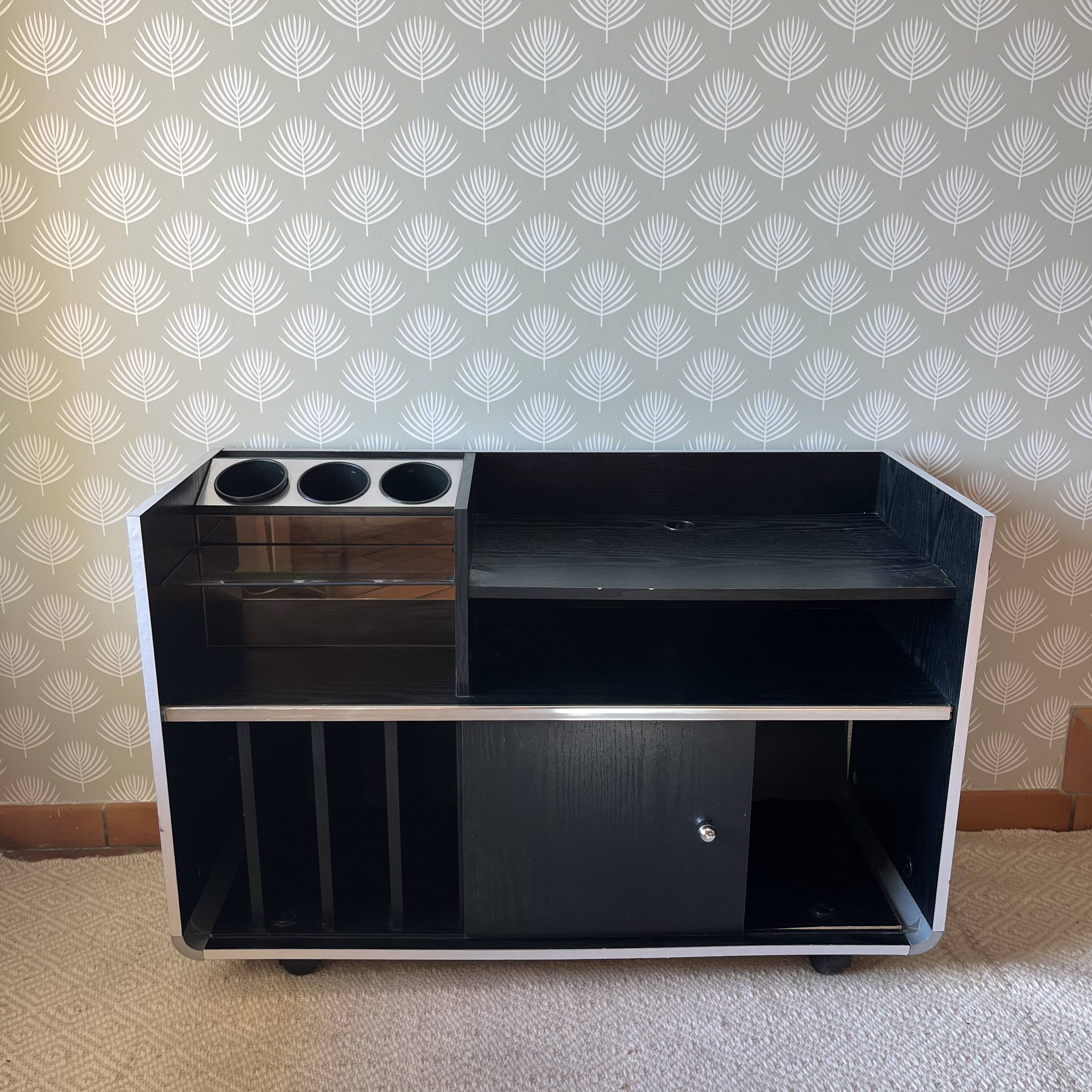 Meuble rangements vinyle et bar vintage