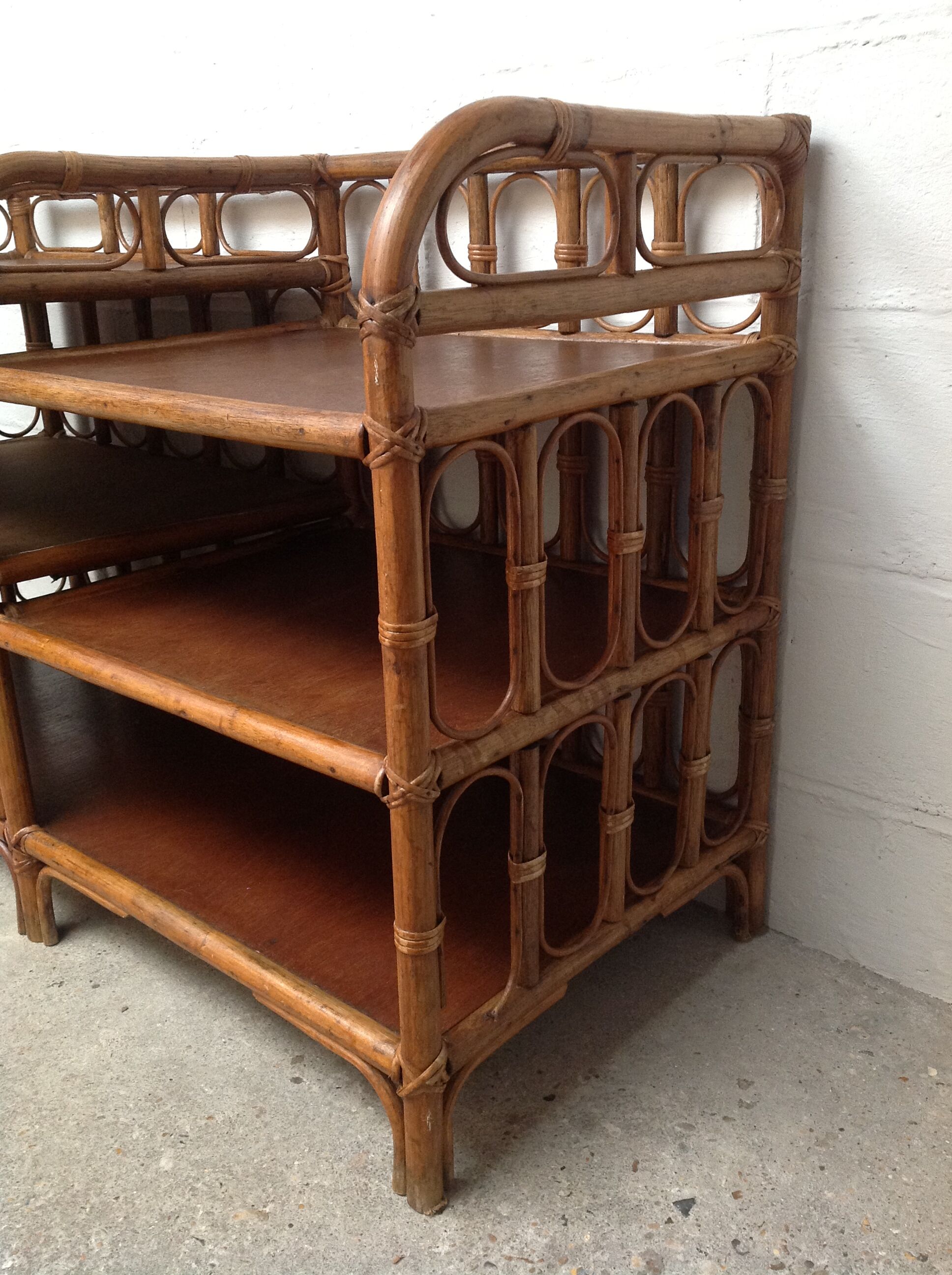 Buffet vintage cannage rotin et bois