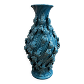 Large baluster vase in turquoise glazed ceramic from Maises.