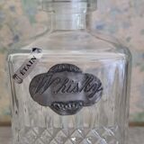 Whisky carafe glass and tin decoration losanges and tips