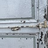 porte ancienne de communication en chêne peint