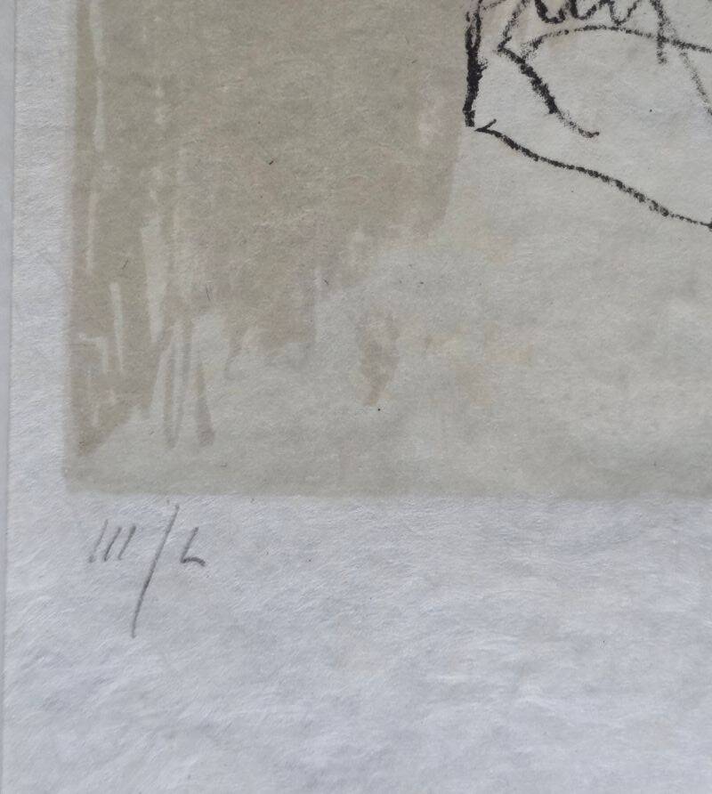 JANSEM Jean lithograph Nude from the Back to the Rose circa 1970