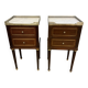 Pair of Louis XVI style bedside tables in mahogany