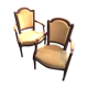 Paire de fauteuils de style Louis XVI velours jaune