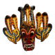 Old oriental mask - carved wood - sri lanka - hand painted