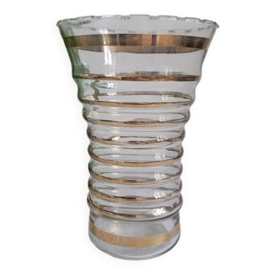 Vase liserés dorés rebord dentellé