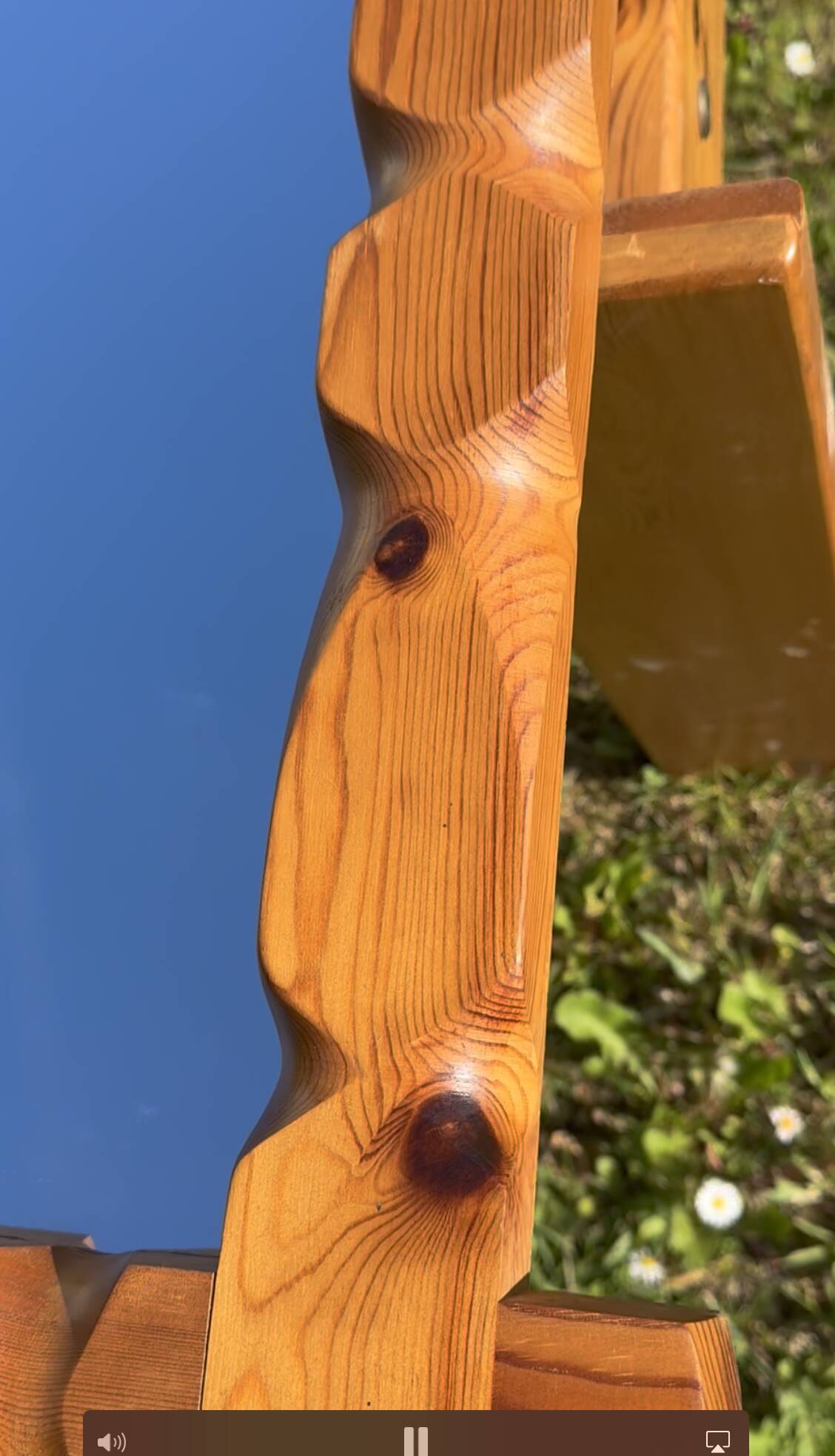 Mirror Glasmäster, Markaryd, Pine Wood Frame, swedish, 1970s, brutalist