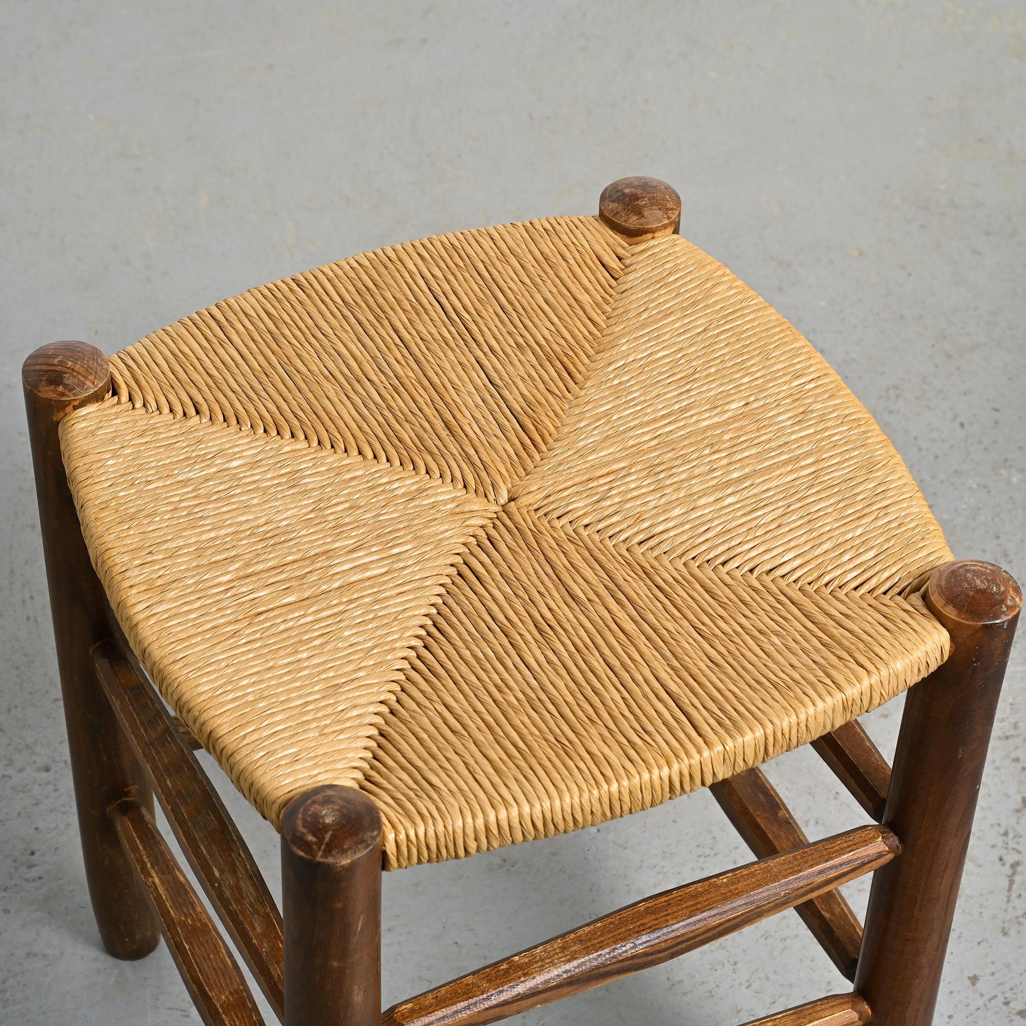 Pair of Bauche stools by Charlotte Perriand, Maison Sentou, circa 1950
