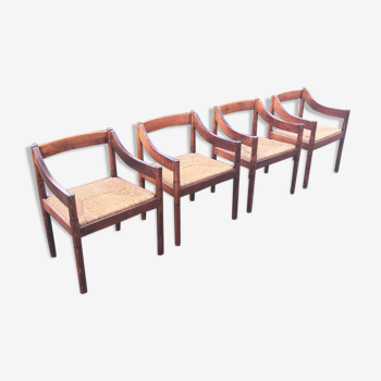 Carimate Dining Chairs par Vico Magistretti pour Cassina, années 1960 (4x)
