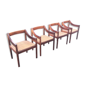 Carimate Dining Chairs par Vico Magistretti pour Cassina, années 1960 (4x)