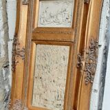 Beveled gilded mirror trumeau 74 cm x 42 cm stucco decor