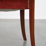 Art Deco “clouds” dining room/side chair with luxurious red upholstery