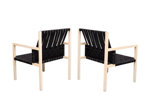 Ensemble de 4 chaises ''Ceinture de sécurité'' Gijs Bakker 1978 Hollande