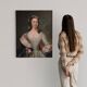 Antique 19th century portrait painting of a noblewoman