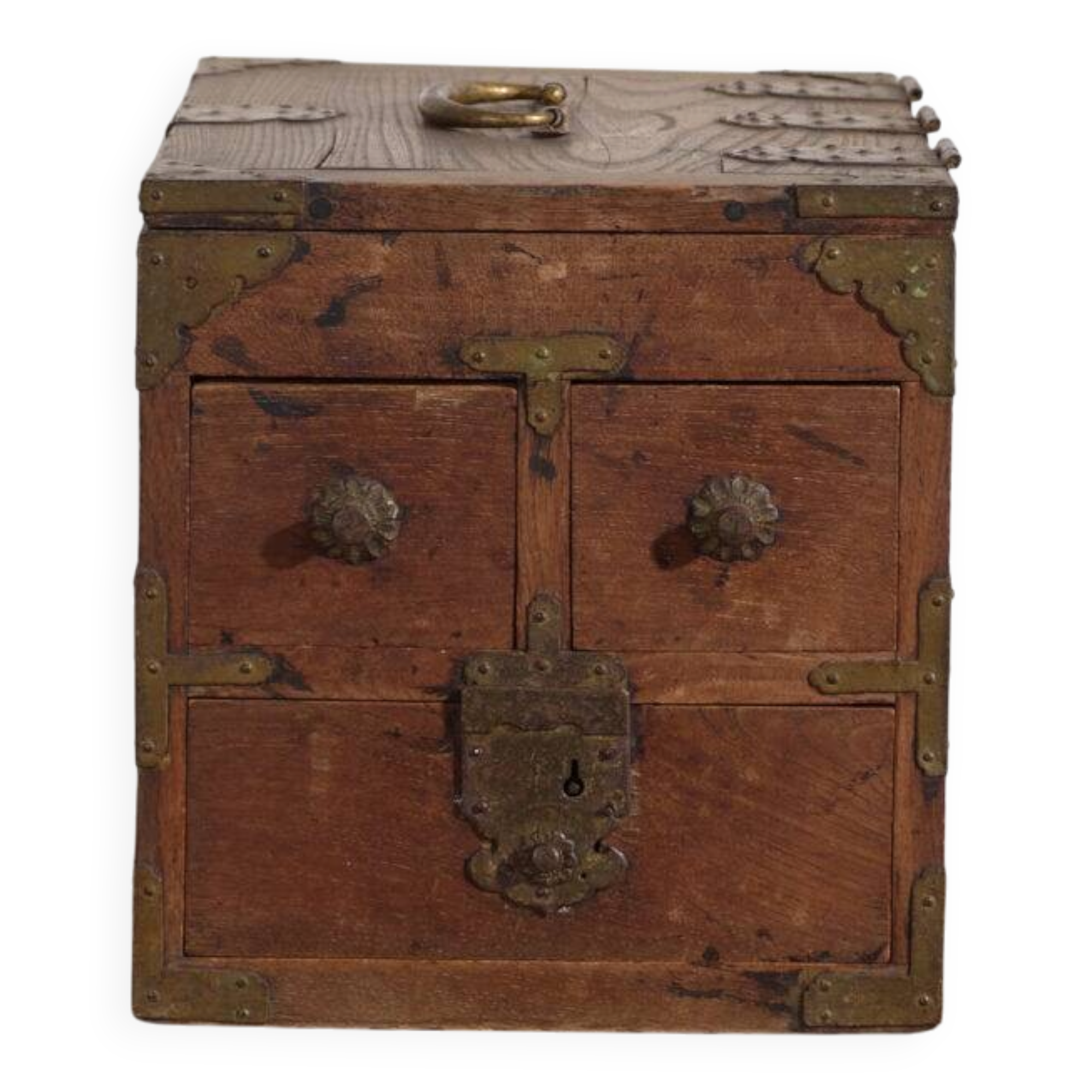 Antique Japanese box with drawers and hinged lid – Early Showa period (c. 1928)