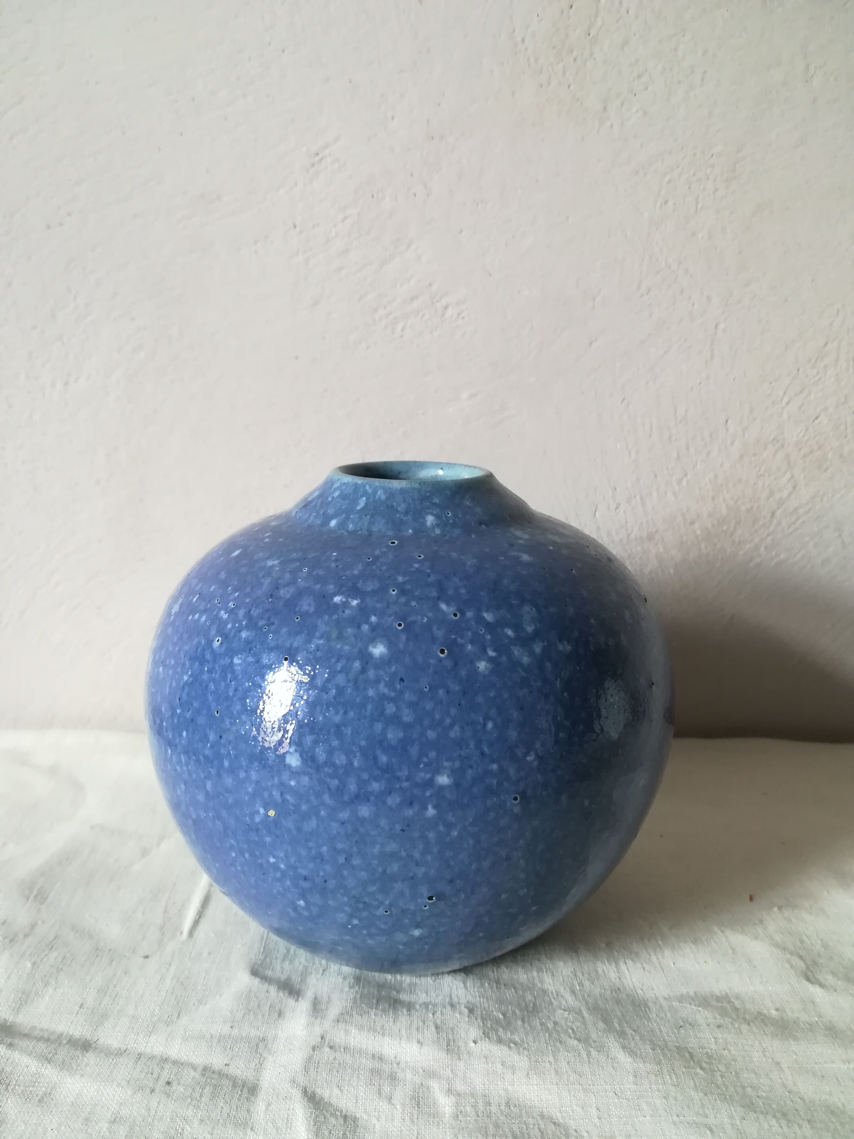 Blue ball vase