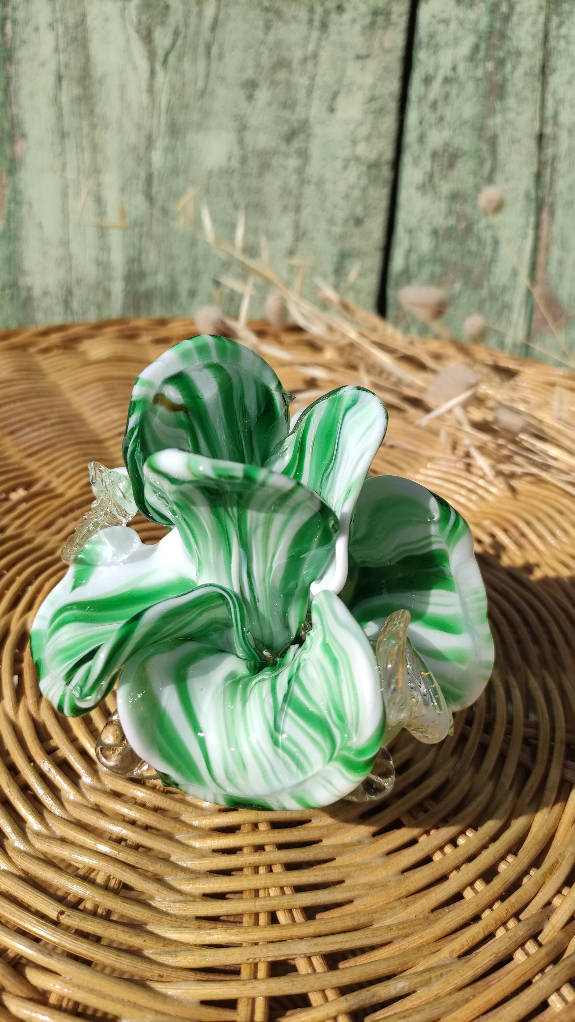 Handcrafted candle holder in Murano glass, unique piece