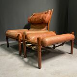 Fauteuil et tabouret INKA d'Arne Norell, années 1960