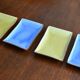 4 rectangular enameled ceramic cups