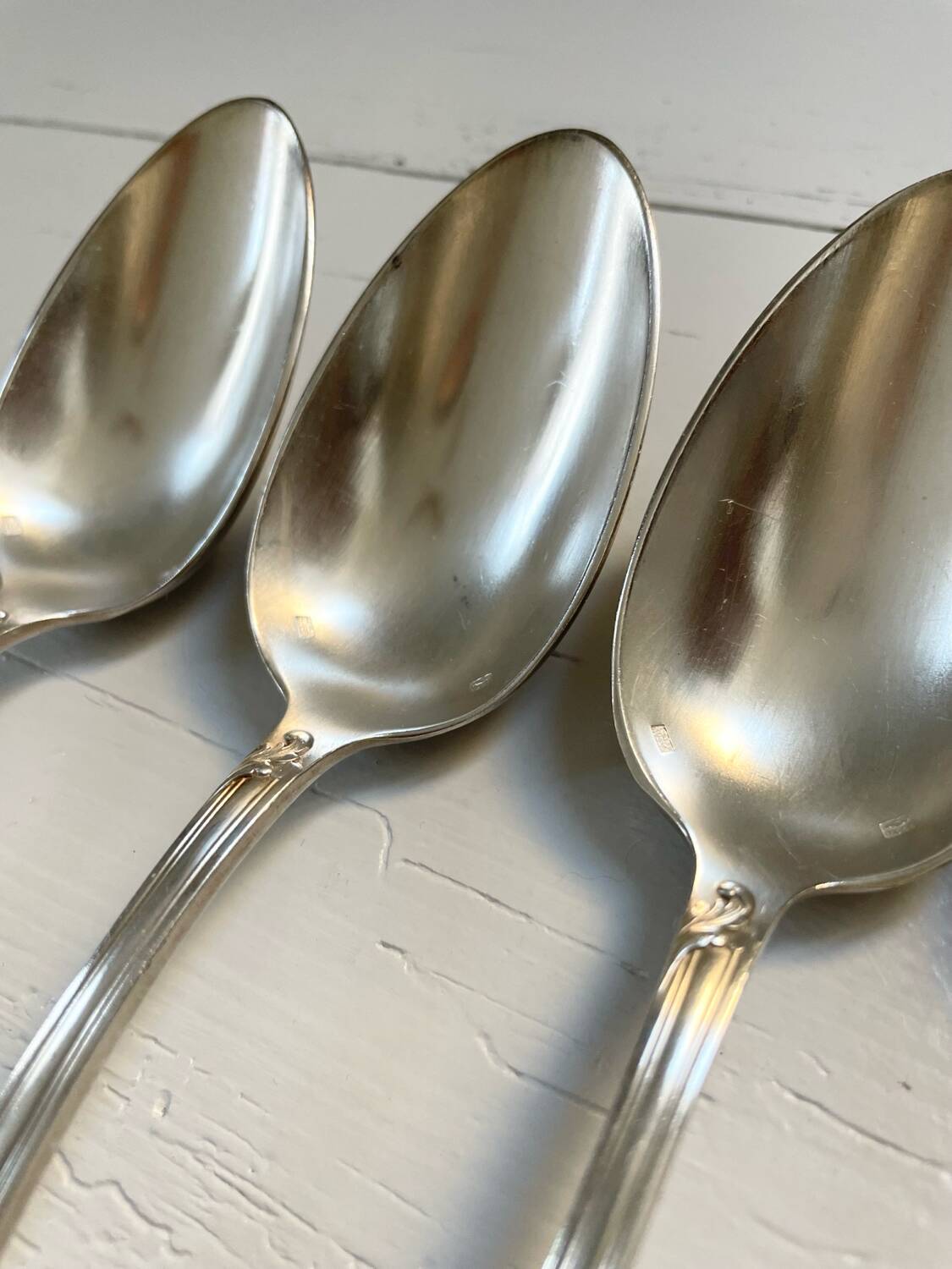 6 silver-plated floral spoons