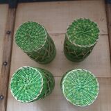 4 orangeade glasses with braided base