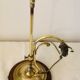 Old lamp adjustable on foot tulip golden brass.