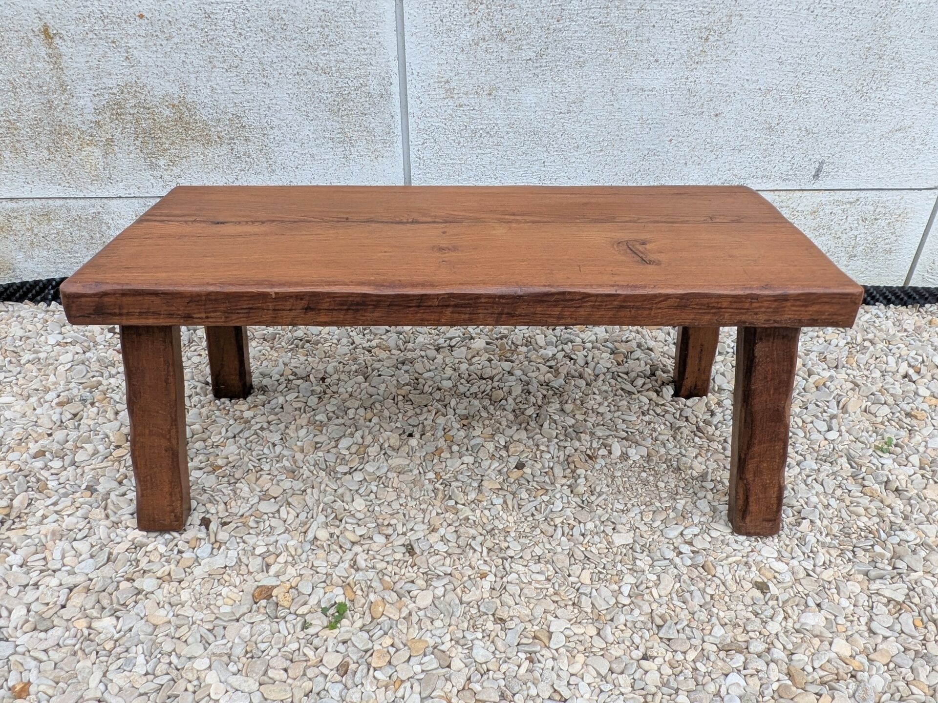Brutalist Coffee Table Oak 60 70 Modernist Mid Century Vintage