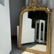 Large gilded mirror with acanthus leaf pediment H150 L98