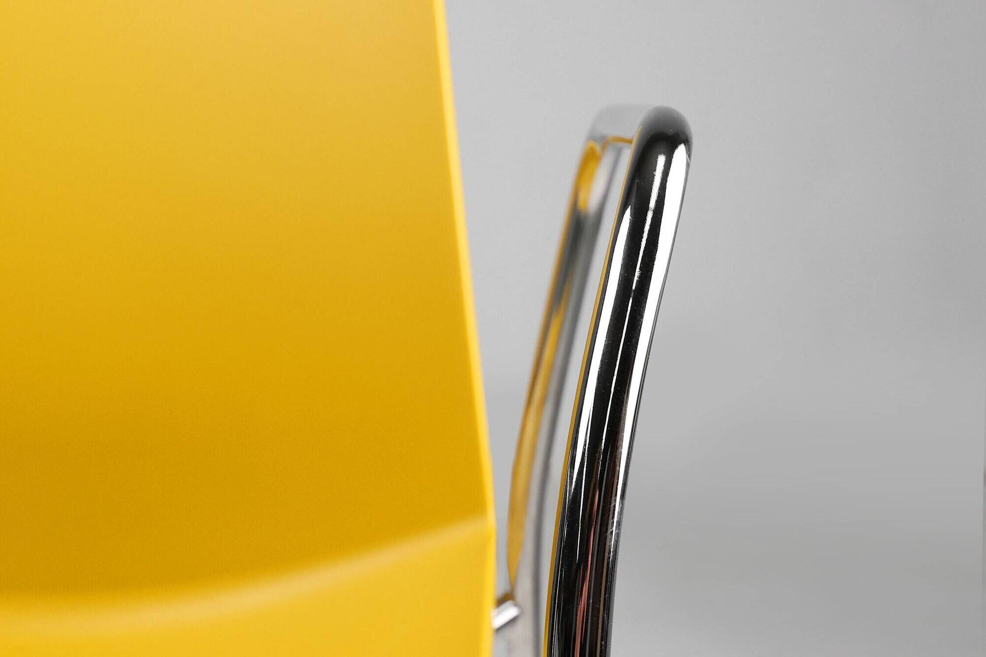 Mid-Century Yellow Chair with Metal Frame and Plastic Seat, Belgium