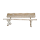 Exterior bench in patinated white solid wood