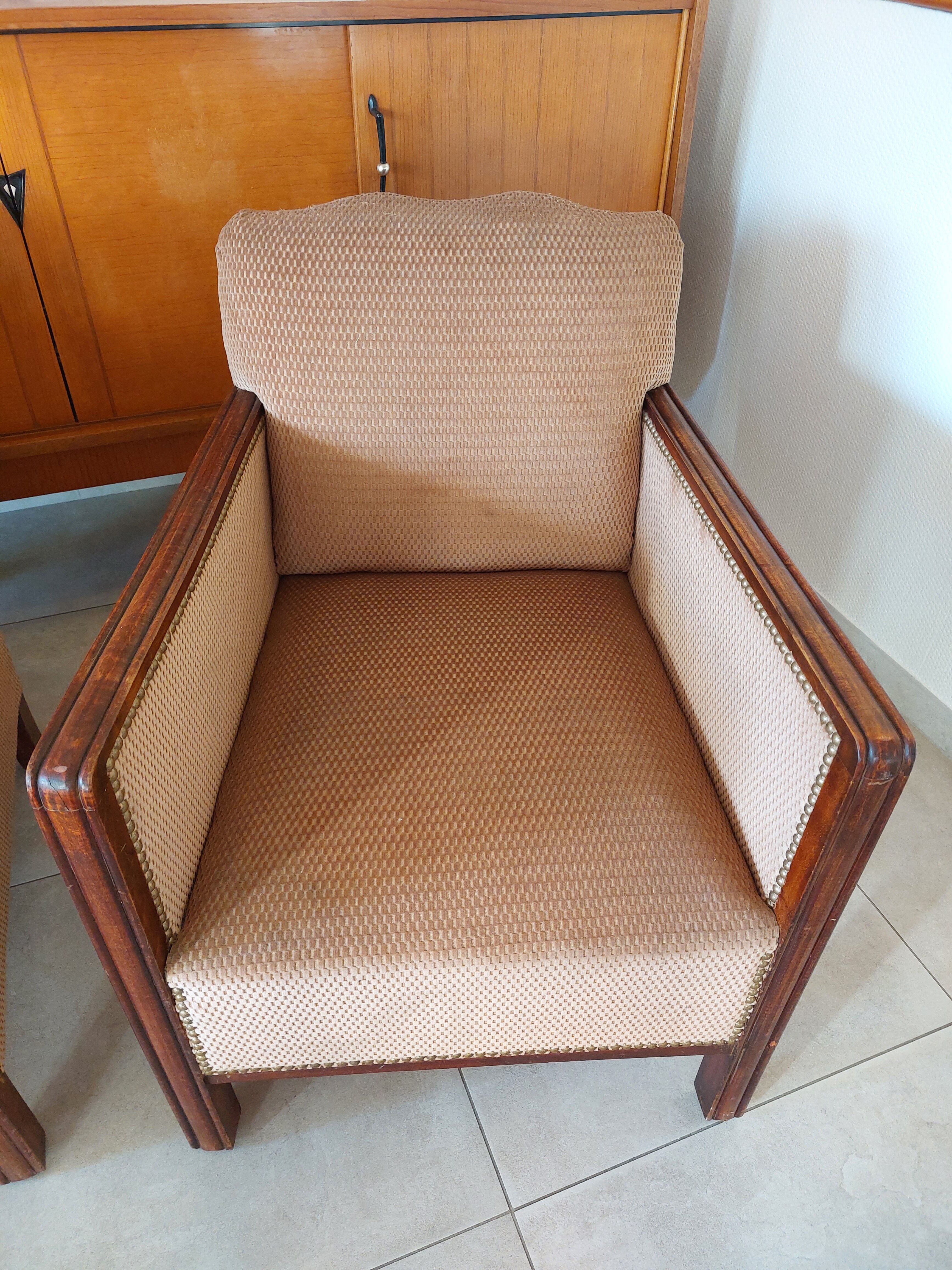 Pair of art deco armchairs