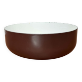 Mid-Century Modern Brown Enamel Bowl by Kaj Franck for Finel, Finland, 1960s