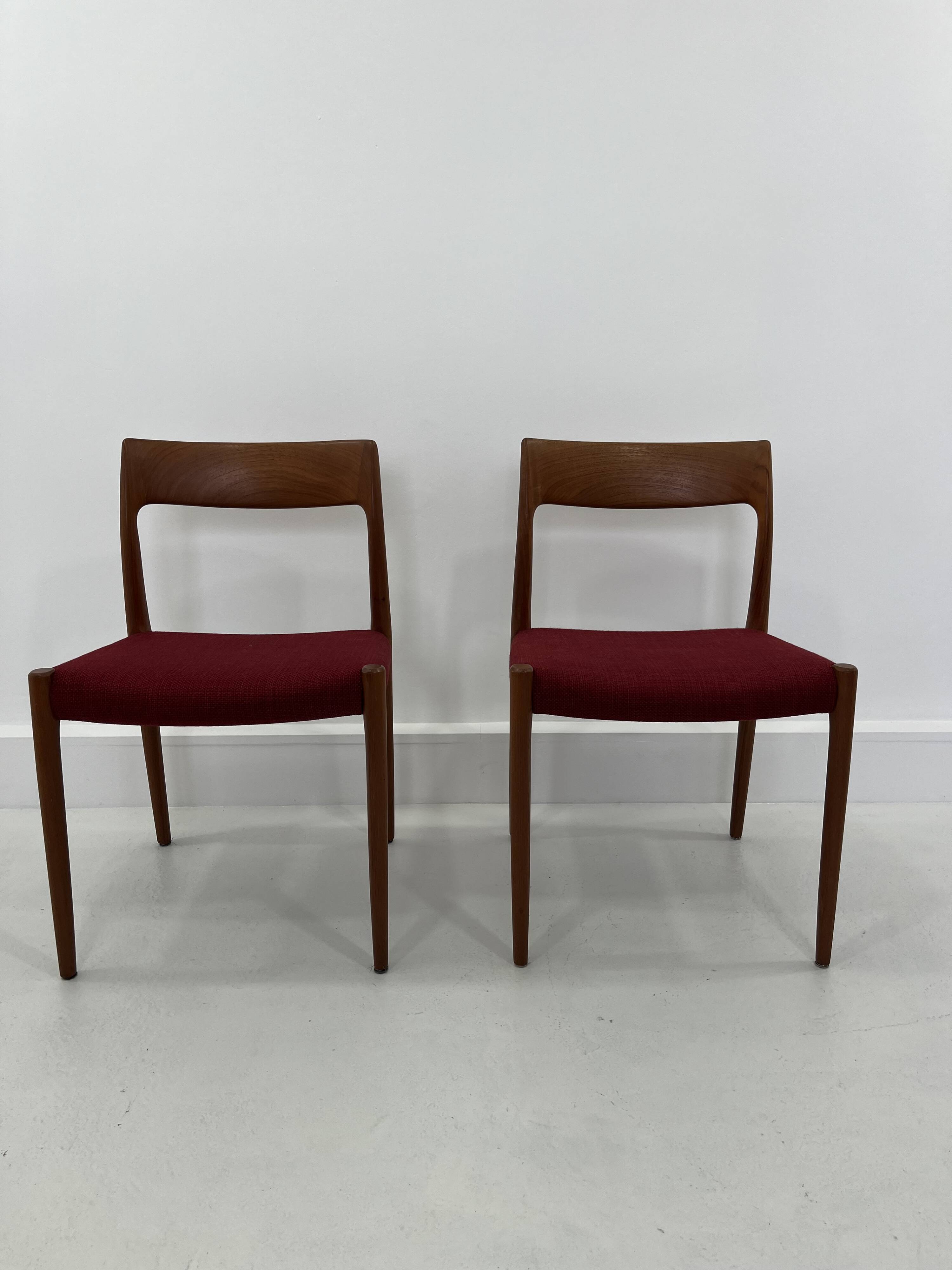 Set of Danish Chairs by Niels Møller for J. L. Møllers, 1960s, Set of 2